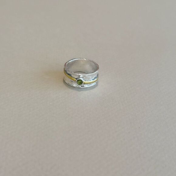 Green stone ring M1267 - Picture 3 of 4